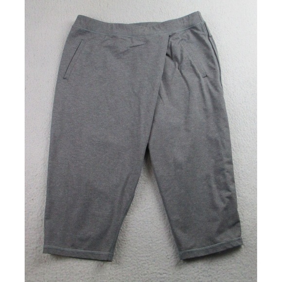 Lululemon Cropped Capri Leggings Womens Size 8 Grey Running Pants Active Stretch - Picture 1 of 11